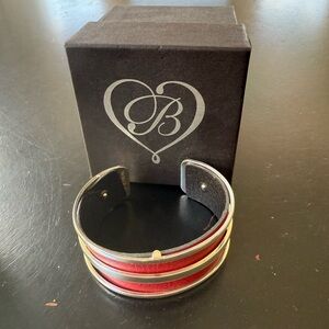 Elegant Red and Black Cuff Bracelet